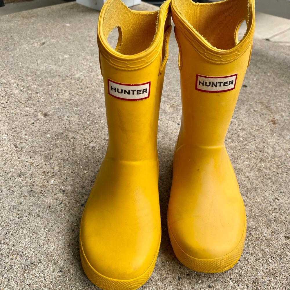 Kids Toddler Yellow Hunter Boots Size 11